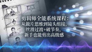 (18260期)剪辑师全能系统课程:从做片思维到镜头组接,丝滑过渡+破节奏,新手也能剪出高级感-中创网_分享创业项目_助您在家赚钱