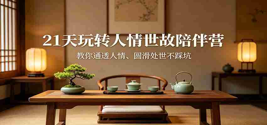 21天玩转人情世故陪伴营：教你通透人情、圆滑处世不踩坑-中创网_分享创业项目_助您在家赚钱