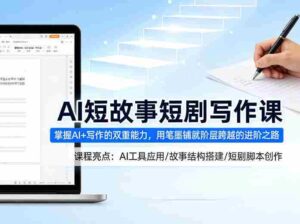 AI短故事短剧写作课,掌握AI+写作的双重能力,用笔墨铺就阶层跨越的进阶之路-中创网_分享创业项目_助您在家赚钱
