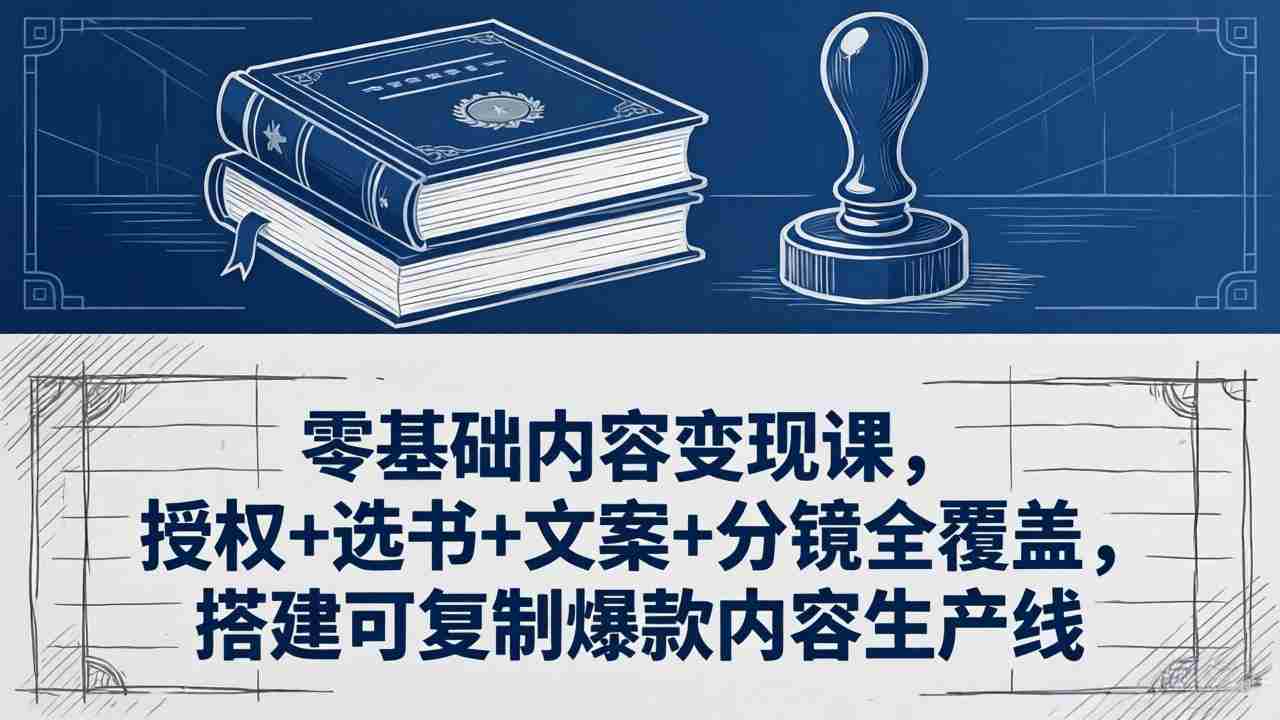 （18243期）零基础内容变现课，授权+选书+文案+分镜全覆盖，搭建可复制爆款内容生产线-中创网_分享创业项目_助您在家赚钱