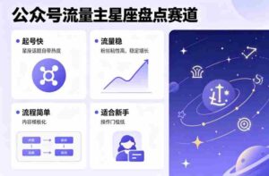 公众号流量主之星座盘点赛道,起号快+流量稳,流程简单,适合新手操作-中创网_分享创业项目_助您在家赚钱