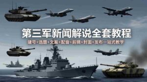 (18081期)第三军迷新闻解说全套教程:建号+选题+文案+配音+剪辑+封面+发布一站式教学-中创网_分享创业项目_助您在家赚钱