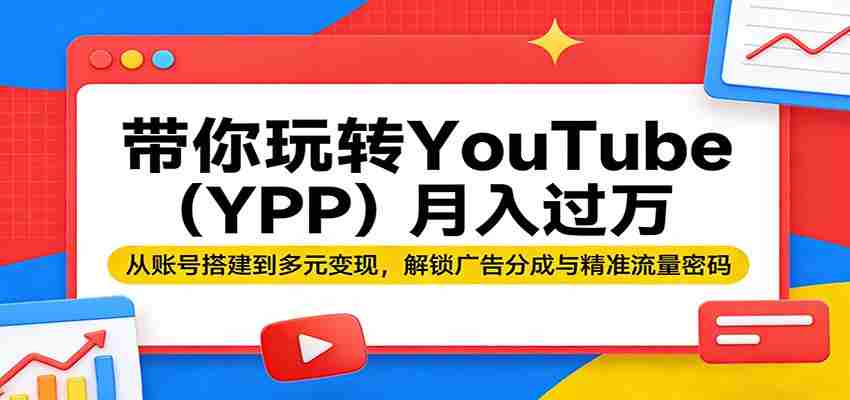 带你玩转YouTube（YPP）月入过万：从账号搭建到多元变现，解锁广告分成与精准流量密码-中创网_分享创业项目_助您在家赚钱