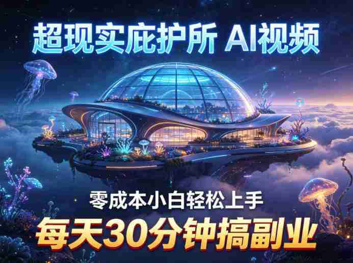 超现实庇护所AI视频项目拆解，零成本小白轻松上手，每天30分钟搞副业-中创网_分享创业项目_助您在家赚钱