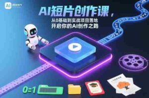 AI短片创作课,从0基础到实战项目落地,开启你的AI创作之路(更新0411)-中创网_分享创业项目_助您在家赚钱