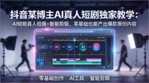 （17942期）抖音某博主AI真人短剧独家教学：AI赋能真人拍摄+智能剪辑，零基础也能产出爆款原创内容-中创网_分享创业项目_助您在家赚钱