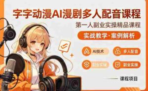 字字动漫AI漫剧多人配音课程,实战教学,案例解析-中创网_分享创业项目_助您在家赚钱