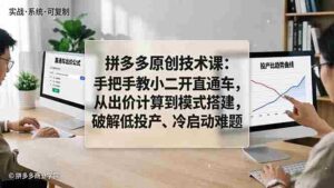 (18159期)拼多多原创技术课:手把手教小二开直通车,从出价计算到模式搭建,破解低投产、冷启动难题-中创网_分享创业项目_助您在家赚钱