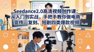 (18019期)Seedance2.0高清视频创作课:从入门到实战,手把手教你做电商、宣传、复刻、短剧四类爆款视频-中创网_分享创业项目_助您在家赚钱