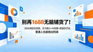 (18236期)别再1688无脑铺货了!2026淘宝无货源,五大核心+AI生图+高溢价打法,普通人也能做出利润-中创网_分享创业项目_助您在家赚钱