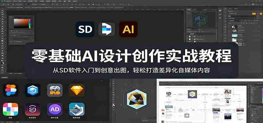 零基础AI设计创作实战教程：从SD软件入门到创意出图，轻松打造差异化自媒体内容-中创网_分享创业项目_助您在家赚钱