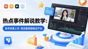 某大V的热点事件解说教学,新手也能快速上手,稳定产出高流量解说视频-中创网_分享创业项目_助您在家赚钱