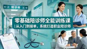 零基础陪诊师全能训练课|从入门到接单,系统打造职业陪诊师-中创网_分享创业项目_助您在家赚钱