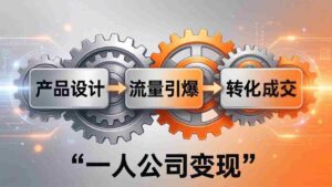 (17864期)一人公司变现全攻略:产品设计+流量引爆+转化成交,打造不受年龄限制的长期事业-中创网_分享创业项目_助您在家赚钱