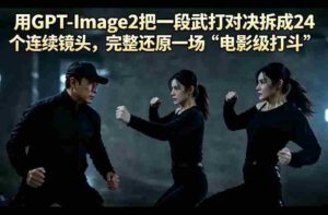 用GPT-Image2把一段武打对决拆成24个连续镜头，完整还原一场“电影级打斗”-中创网_分享创业项目_助您在家赚钱