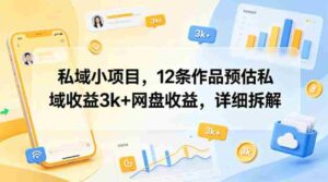 私域小项目，12条作品预估私域收益3k+网盘收益，详细拆解-中创网_分享创业项目_助您在家赚钱