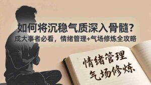(18058期)付费文章:如何将沉稳气质深入骨髓?成大事者必看,情绪管理+气场修炼全攻略-中创网_分享创业项目_助您在家赚钱