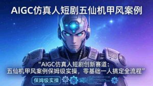 (17961期)AIGC仿真人短剧创新赛道:五仙机甲风案例保姆级实操,零基础一人搞定全流程-中创网_分享创业项目_助您在家赚钱