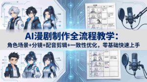 (18090期)AI漫剧制作全流程教学:角色场景+分镜+配音剪辑+一致性优化,零基础快速上手-中创网_分享创业项目_助您在家赚钱
