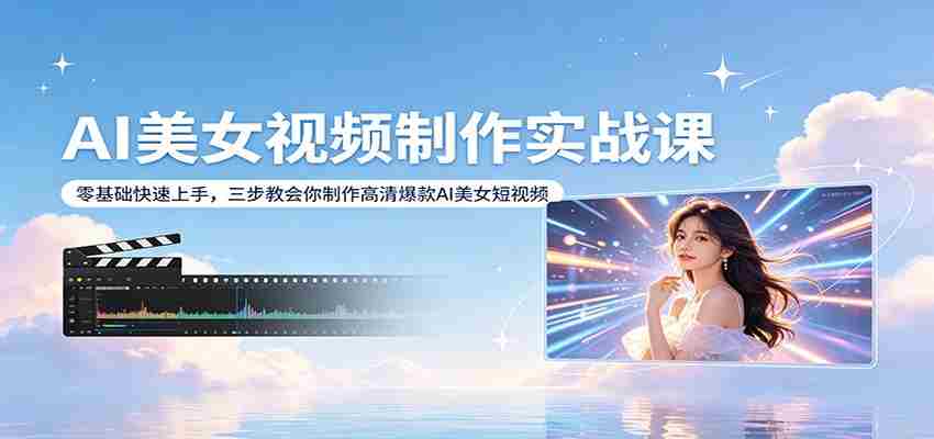AI美女视频制作实战课:零基础快速上手,三步教会你制作高清爆款AI美女短视频-中创网_分享创业项目_助您在家赚钱