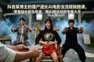 抖音某博主的僵尸道长AI电影全流程陪跑课,零基础也能当导演,用AI拍出你的专属大片-中创网_分享创业项目_助您在家赚钱