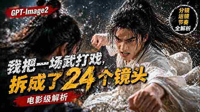 （18212期）用GPT-Image2，把一段武打对决拆成24个连续镜头，从人物建立、动作衔接、运镜节奏，到情绪爆发-中创网_分享创业项目_助您在家赚钱