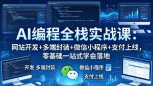 (18049期)AI编程全栈实战课:网站开发+多端封装+微信小程序+支付上线,零基础一站式学会落地-中创网_分享创业项目_助您在家赚钱