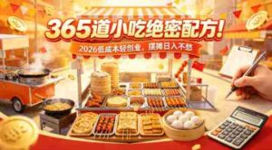 365道小吃绝密配方!2026低成本轻创业,摆摊日入不愁-中创网_分享创业项目_助您在家赚钱