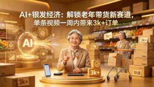 AI+银发经济：解锁老年带货新赛道，单条视频一周内带来3k+订单-中创网_分享创业项目_助您在家赚钱