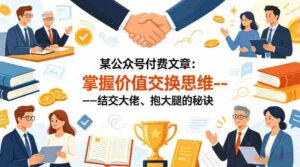 某公众号付费文章:掌握价值交换思维—-结交大佬、抱大腿的秘诀-中创网_分享创业项目_助您在家赚钱