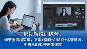 (18053期)影视解说特训营:46节全流程实操,文案+剪辑+AI赋能+运营避坑,小白从0到1快速出爆款-中创网_分享创业项目_助您在家赚钱