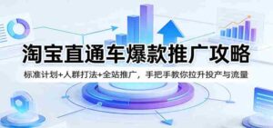 淘宝直通车爆款推广攻略:标准计划+人群打法+全站推广,手把手教你拉升投产与流量-中创网_分享创业项目_助您在家赚钱