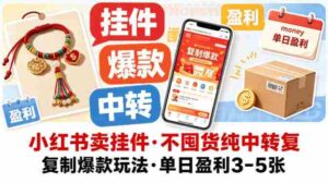 小红书卖挂件,不囤货纯中转复制爆款玩法,单日盈利3-5张-中创网_分享创业项目_助您在家赚钱