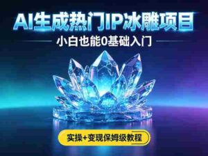 AI生成热门ip冰雕项目，小白也能0基础入门，实操+变现保姆级教程-中创网_分享创业项目_助您在家赚钱