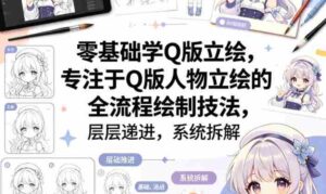 零基础学Q版立绘,专注于Q版人物立绘的全流程绘制技法,层层递进,系统拆解-中创网_分享创业项目_助您在家赚钱