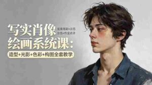 (17967期)写实肖像绘画系统课:造型+光影+色彩+构图全套教学,配套笔刷+示范+作业点评-中创网_分享创业项目_助您在家赚钱