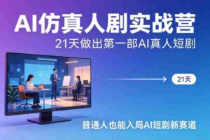 AI仿真人剧实战营,21天做出第一部AI真人短剧,普通人也能入局AI短剧新赛道-中创网_分享创业项目_助您在家赚钱