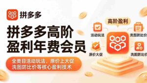 (18108期)拼多多高阶盈利年费会员(更新4月19):全类目活动玩法、原价上大促、洗图防比价等核心盈利技术-中创网_分享创业项目_助您在家赚钱