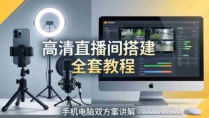 (18104期)高清直播间搭建全套教程,手机电脑双方案讲解,设备选型调试多机位实操教学-中创网_分享创业项目_助您在家赚钱