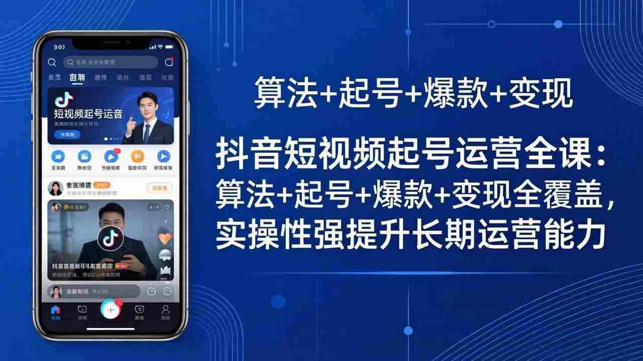 （18071期）抖音短视频起号运营全课：算法+起号+爆款+变现全覆盖，实操性强提升长期运营能力-中创网_分享创业项目_助您在家赚钱