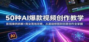 50种AI爆款视频创作教学:影视案例拆解+商业落地攻略,从基础修图到创意创作全掌握-中创网_分享创业项目_助您在家赚钱
