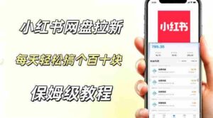 网盘拉新【小红书玩法】拉新的人群都是女性群体每天稳定賺个百来块稳稳的-中创网_分享创业项目_助您在家赚钱