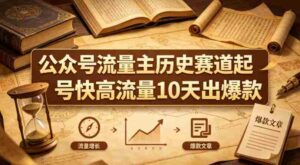 公众号流量主之历史赛道,起号快+高流量,10天就能出爆款!-中创网_分享创业项目_助您在家赚钱
