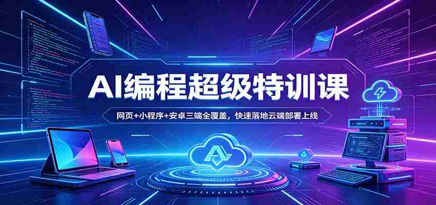 AI编程超级特训课：网页+小程序+安卓三端全覆盖，快速落地云端部署上线-中创网_分享创业项目_助您在家赚钱