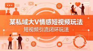 某私域大V情感短视频玩法,短视频引流闭环玩法-中创网_分享创业项目_助您在家赚钱