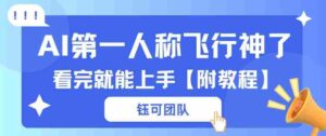 AI第一人称飞行视频流量大多种变现每天稳定3张+【带全套教程】-中创网_分享创业项目_助您在家赚钱