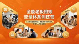 (18187期)全能老板娘流量体系训练营,三天吃透短视频引流、直播成交与私域运营,打造个人IP轻松变现-中创网_分享创业项目_助您在家赚钱