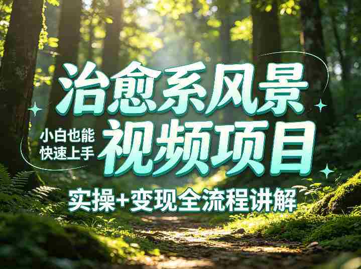 治愈系风景视频项目拆解,小白也能快速上手,实操+变现全流程讲解