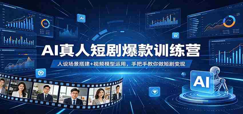 AI真人短剧爆款训练营：人设场景搭建+视频模型运用，手把手教你做短剧变现-中创网_分享创业项目_助您在家赚钱