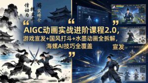 (18235期)AIGC动画实战进阶课程2.0,游戏宣发+国风打斗+水墨动画全拆解,海螺AI技巧全覆盖-中创网_分享创业项目_助您在家赚钱
